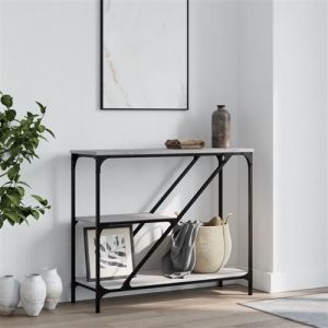 VidaXL Table Console, Table d'Appoint avec Pieds, Bout de Canapé avec Rangement, Meuble d'Entrée Salon, Moderne, Sonoma Gris Bois d'Ingénierie