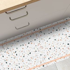 Tapis antid&eacute;rapant - Terrazzo - vinyle - int./ext. - Multicolore - 50x200cm