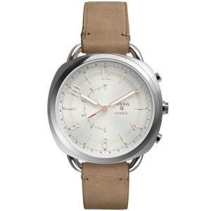 Image de Fossil Q Accomplice / Montre connectée hybride et étanche pour femme en cuir sable - Compatibilité iOS et Android - Boîte et pile incluses