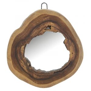 Aubry Gaspard Miroir rond en teck naturel