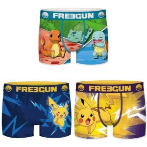 Image de Freegun Lot de 3 boxers garçon pokemon - Taille 12/14 ans