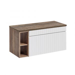 Image de SANS Meuble sous-vasque 100cm 2 niches Zelie Blanc et Bois