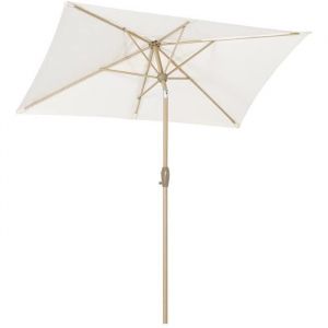 Parasol deporte inclinable balcon de jardin exterieur en aluminium, Crème