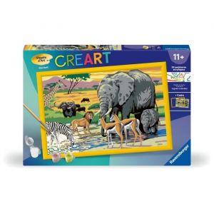 Ravensburger CreArt Kids 31x21 cm - Numéro d'art - Savane - Kit de Peinture par numéros - Dès 11 Ans - 25999