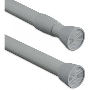 Relaxdays Barre télescopique en acier inoxydable, sans perçage, pour rideau de douche, 150 - 280 cm, grise