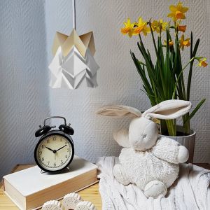 Tedzukuri Atelier - Applique murale bois Origami Bicolore en Papier