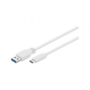 Image de Goobay USB 3.0 Câble de raccordement [1x USB 3.0 mâle type A - 1x USB-C mâle] 0.2 m blanc contacts dorés, certifié UL