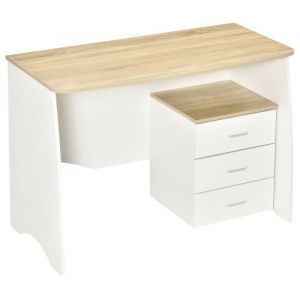 Homcom Ensemble bureau informatique 110x55x75cm Beige