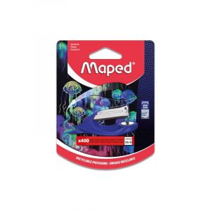 Maped Agrafeuse Deepsea Paradise– Attache jusqu’à 15 feuilles – Agrafes 24/6 et 26/6 – Mécanisme métal – Blister avec 400 agrafes