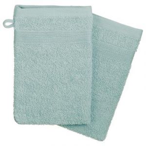 Image de Atmosp ra Lot de 2 Gants de toilette Bleu givré 15 x 21 cm