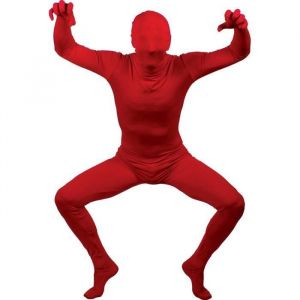 Ptit Clown D&eacute;guisement Seconde Peau Uni Adulte - KOLALAPO - Rouge - Polyester/Spandex