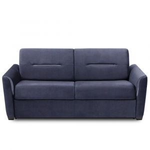 Italian Spirit Canapé convertible ouverture RAPIDO AMAZONE 140cm matelas 14cm tissu microfibre bleu cobalt