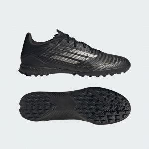 Adidas Mixte F50 League Boots Turf Chaussures de Football sur Gazon, Core Black/Iron Metallic/Gold, 40 EU