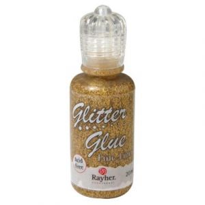 Rayher 33842620 Glue pailleté Holographic, bouteille 20 ml, brill. Doré, Brillant Gold