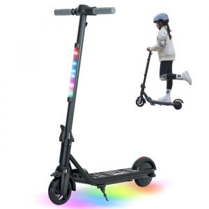 Yee Run-Trottinette Electrique Enfants Pliable-Moteur 150w-Led Multicolores-Autonomie 5-8km-Vitesse Max 12km/H - Noir