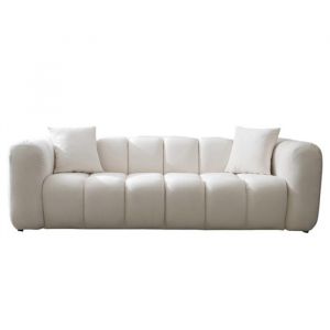 DOREX Canap&eacute; 3 places velours beige Cleo