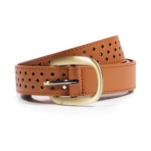 Isotoner Ceinture femme ajour&eacute;e Beige - Couleur Beige - Taille S