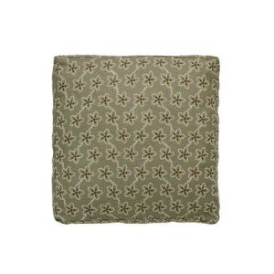 Alexandre Turpault Housse de coussin brodée en lin, Fleurs, Made in France Vert - Couleur Vert - Taille TS