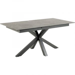 Hellin Table rectangulaire extensible en c&eacute;ramique L168/2100 - neiva - Gris Anthracite