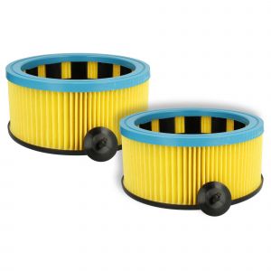 Vhbw 2x filtre pliss&eacute; compatible avec Starmix HS A 1432 EWS, HS A-1432 EWS aspirateur &agrave; sec/humide - bleu / jaune / noir, nettoyable