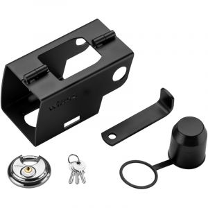 wiltec Antivol de remorque avec syst&egrave;me &agrave; charni&egrave;re, cadenas 70 mm, protection en acier contre le vol pour attelage