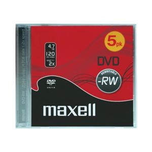 Maxell 275524 - 5 x DVD-RW 4.7 Go 2x boîtier CD