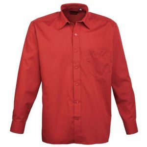 Premier Chemise &agrave; manches longues - Homme (44/46 FR) (Rouge) - UTRW1081