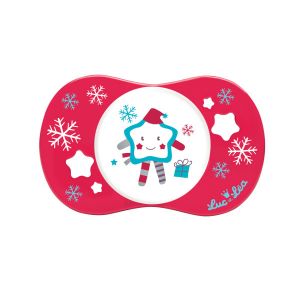 Luc et Léa Sucette silicone Etoile Noël 6 mois +