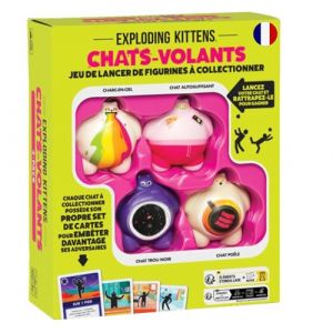 Asmodée Chats -Volants : Pack 4 Chats - Jeux de société, Un Jeu de Cartes des créateurs de Exploding Kittens, Jeu Famille et Enfants à partir de 8 Ans, 2 Joueurs et +, Version française