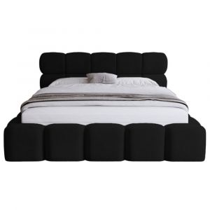 Mariposa - lit coffre - 160x200 cm - sommier inclus - en velours - noir