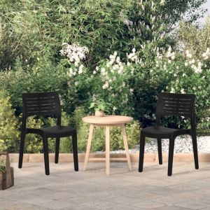 VidaXL Chaises de jardin 2 pcs Anthracite Polypropylène