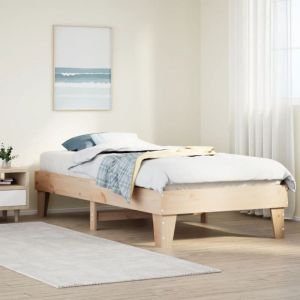 VidaXL Cadre de lit sans matelas 90x200 cm bois de pin massif, meuble de chambre &agrave; coucher, sommier, lit en bois, lit, lit simple, lit &agrave; panneaux