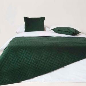Plaid Vert foncé en velours, 150 x 200 cm - Homescapes