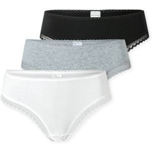 Image de Schiesser Damen 3 Pack String mit Spitze Baumwolle Mix-Modern Multipacks, Assorti 1_182907, 46 Femmes