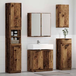 VidaXL Ensemble de mobilier de salle de bain 4 pcs Bois ancien