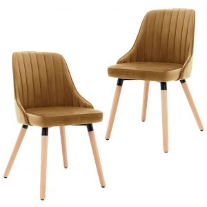 VidaXL Chaises de salle ? manger 2 pcs Marron Velours