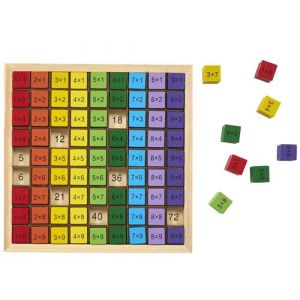 Jeu pédagogique en bois avec 81 cubes pour apprendre les tables de multiplication - - ALTOBUY