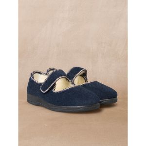 Chaussons fourrées à scratch femme Pédiconfort