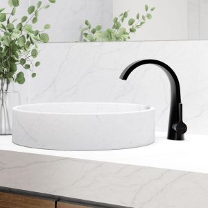 Steinberg Série 280 Mitigeur de lavabo, commande latérale, sans garniture découlement, saillie 155mm, 2801010, Coloris: noir mat - 2801010S