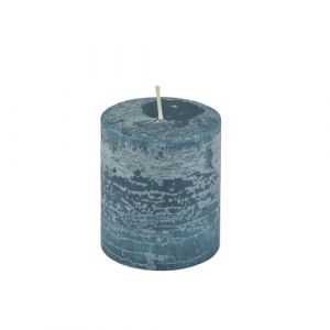 Homéa, Bougie Pilier D6,8 x H7,5 cm Rustique Coloris Bleu Paon