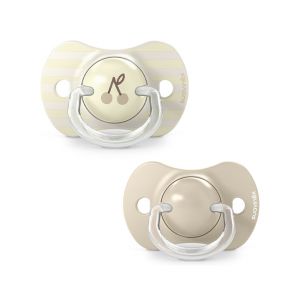 Suavinex Lot de 2 Sucettes Symétriques SX Pro Birdies Beige - 18 Mois +