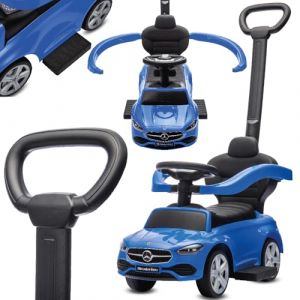 Sun Baby Porteur Enfants Voiture à Pousser avec Barre Mercedes C-Class Bleu