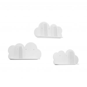 Sweeek Lot de 3 étagères murales blanches nuage pour chambre enfant