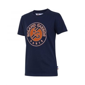 Roland Garros Big Logo T-shirt Enfants - Bleu Foncé