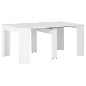 Image de VidaXL Table à dîner extensible Blanc brillant 175x90x75 cm