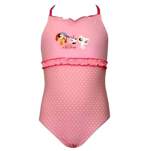 SUN CITY Maillot De Bain 1 Pi&egrave;ce Rose &Agrave; Pois Littlest Petshop