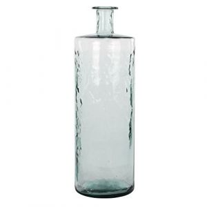 Mica Decorations 147650 Guan Bouteille en Verre/Vase Transparent, Verre, Transparent, H. 75 cm D. 25 cm