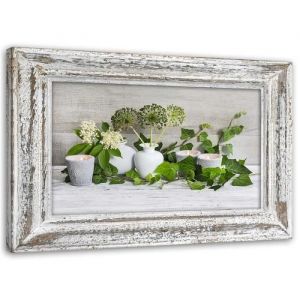 Feeby - Image sur toile, Nature morte au style shabby chic - 60x40