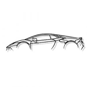D&Eacute;CORATION MURALE EN M&Eacute;TAL - Silhouette de voiture - Huracan - 80 CM