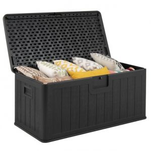 Coast 378L Garden Box / Storage Box - Imperm&eacute;able, verrouillable, multifonctionnel - Noir